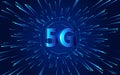 5G connectivity of digital data and conceptual futuristic information technology using artificial intelligence AI. Royalty Free Stock Photo